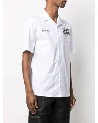 Chemise à manches courtes imprimée blanche et noire Off-White