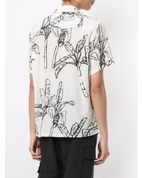 Chemise à manches courtes imprimée blanche et noire Stussy