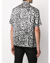 Chemise à manches courtes imprimée blanche et noire Laneus