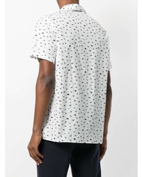 Chemise à manches courtes imprimée blanche et noire Lanvin