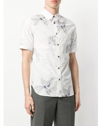 Chemise à manches courtes imprimée blanche et noire Alexander McQueen