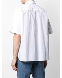 Chemise à manches courtes imprimée blanche et noire Trussardi