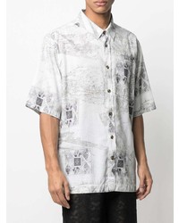 Chemise à manches courtes imprimée blanche et noire Han Kjobenhavn