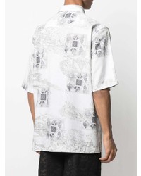 Chemise à manches courtes imprimée blanche et noire Han Kjobenhavn