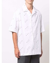 Chemise à manches courtes imprimée blanche et noire Off-White