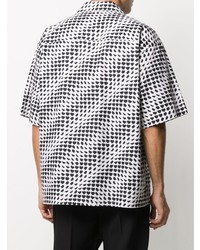 Chemise à manches courtes imprimée blanche et noire Marni