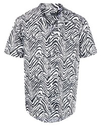 Chemise à manches courtes imprimée blanche et noire Karl Lagerfeld