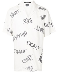 Chemise à manches courtes imprimée blanche et noire Ksubi