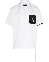 Chemise à manches courtes imprimée blanche et noire Mastermind Japan