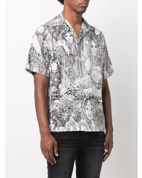 Chemise à manches courtes imprimée blanche et noire Amiri