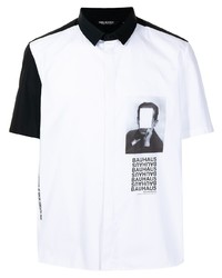 Chemise à manches courtes imprimée blanche et noire Neil Barrett