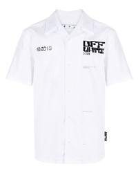 Chemise à manches courtes imprimée blanche et noire Off-White