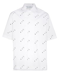 Chemise à manches courtes imprimée blanche et noire Off-White