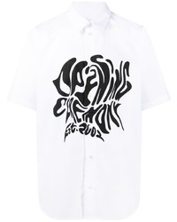 Chemise à manches courtes imprimée blanche et noire Opening Ceremony