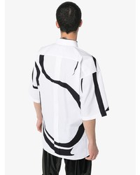 Chemise à manches courtes imprimée blanche et noire Givenchy