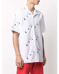 Chemise à manches courtes imprimée blanche et noire Off-White