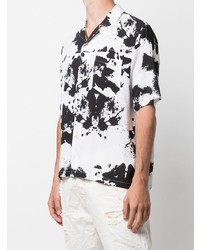 Chemise à manches courtes imprimée blanche et noire Rhude