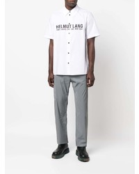 Chemise à manches courtes imprimée blanche et noire Helmut Lang