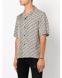 Chemise à manches courtes imprimée blanche et noire Amiri