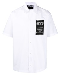 Chemise à manches courtes imprimée blanche et noire VERSACE JEANS COUTURE