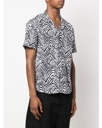 Chemise à manches courtes imprimée blanche et noire Karl Lagerfeld