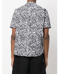 Chemise à manches courtes imprimée blanche et noire Karl Lagerfeld