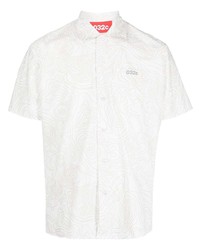 Chemise à manches courtes imprimée blanche 032c