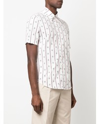 Chemise à manches courtes imprimée blanche Thom Browne