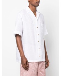 Chemise à manches courtes imprimée blanche Versace