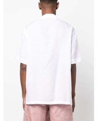 Chemise à manches courtes imprimée blanche Versace