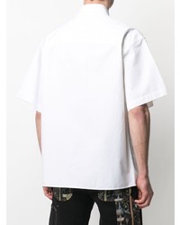 Chemise à manches courtes imprimée blanche VERSACE JEANS COUTURE