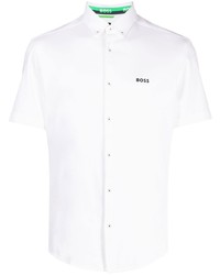 Chemise à manches courtes imprimée blanche BOSS