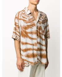 Chemise à manches courtes imprimée blanche Missoni