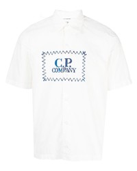 Chemise à manches courtes imprimée blanche C.P. Company