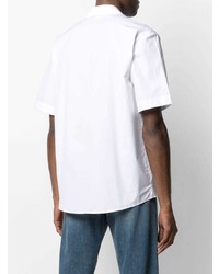 Chemise à manches courtes imprimée blanche MSGM