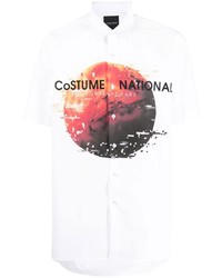 Chemise à manches courtes imprimée blanche costume national contemporary