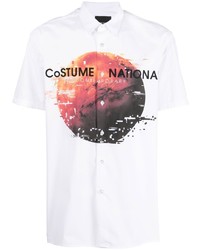 Chemise à manches courtes imprimée blanche costume national contemporary