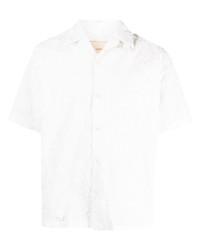 Chemise à manches courtes imprimée blanche Costumein