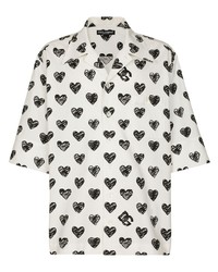Chemise à manches courtes imprimée blanche Dolce & Gabbana