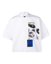 Chemise à manches courtes imprimée blanche DSQUARED2