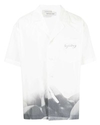 Chemise à manches courtes imprimée blanche Feng Chen Wang