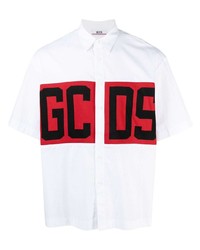 Chemise à manches courtes imprimée blanche Gcds