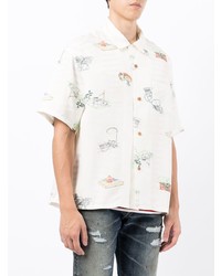 Chemise à manches courtes imprimée blanche VISVIM