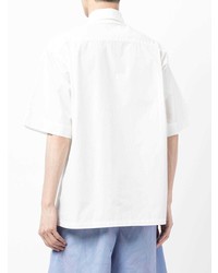 Chemise à manches courtes imprimée blanche Yoshiokubo