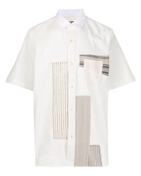 Chemise à manches courtes imprimée blanche Junya Watanabe MAN