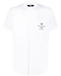 Chemise à manches courtes imprimée blanche Karl Lagerfeld