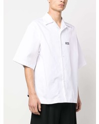 Chemise à manches courtes imprimée blanche Gcds