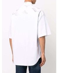 Chemise à manches courtes imprimée blanche VERSACE JEANS COUTURE
