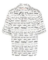 Chemise à manches courtes imprimée blanche Marni