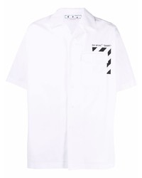 Chemise à manches courtes imprimée blanche Off-White